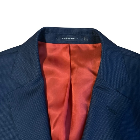 SUITSUPPLY Sienna Men Blazer Size 24/38S Blue Pure Wool - Picture 3 of 4